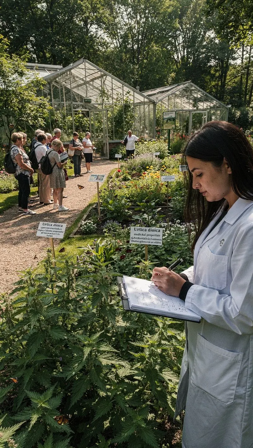 Žalios dilgėlės, augančios saulėtame lauke, simbolizuojančios natūralumą ir sveikatą.